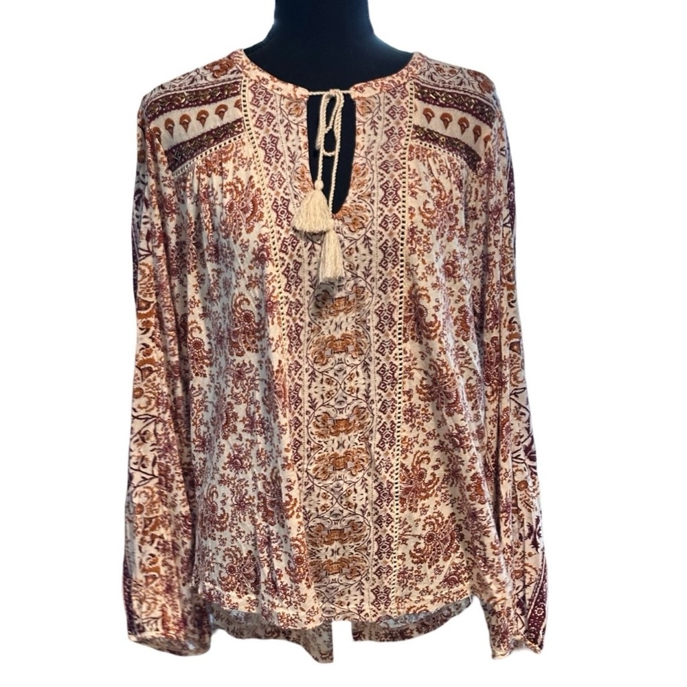 Lucky Brand Flower Paisley blouse Size X-Large